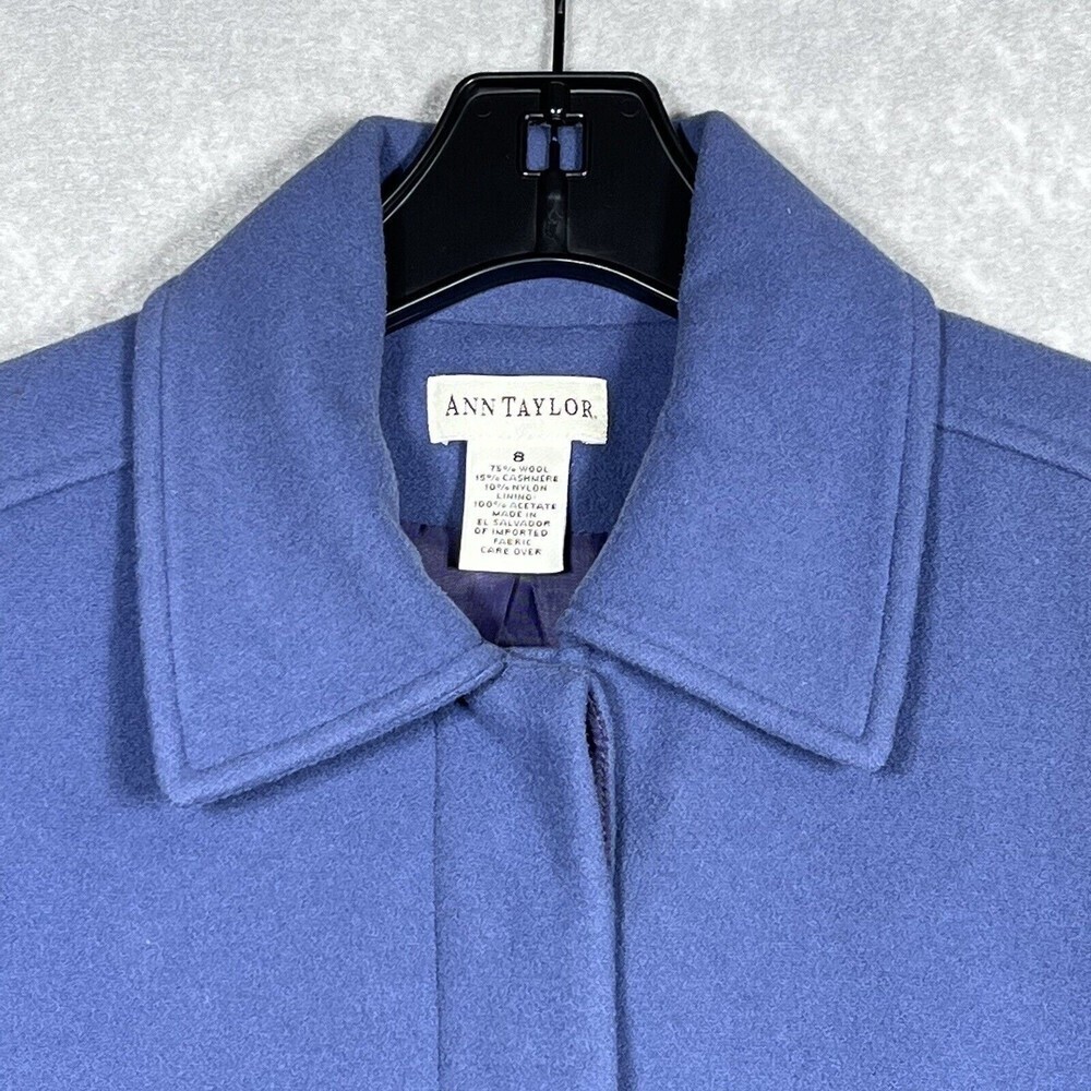 Ann Taylor Jacket Womens 8 Blue Three Button Cashmere And Wool Blended Blazer - Picture 2 of 10